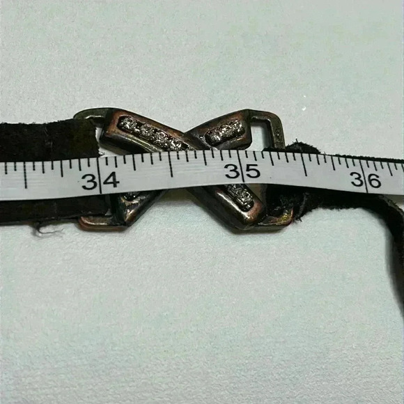 Black Leather Tie-Up Festival Belt Western Made in Canada Dress Waist Fringe Fun - Picture 6 of 7